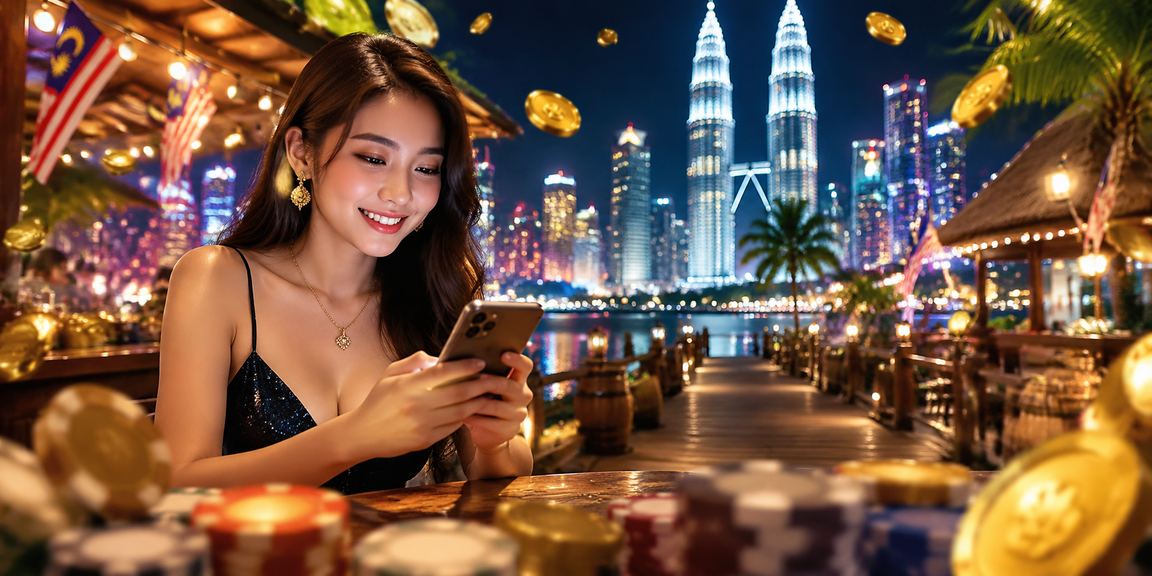 Pengguna mengakses taruhan langsung melalui telefon pintar di Kuala Lumpur